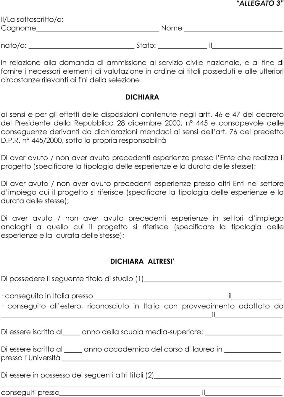 46 e 47 del decreto del Presidente della Re