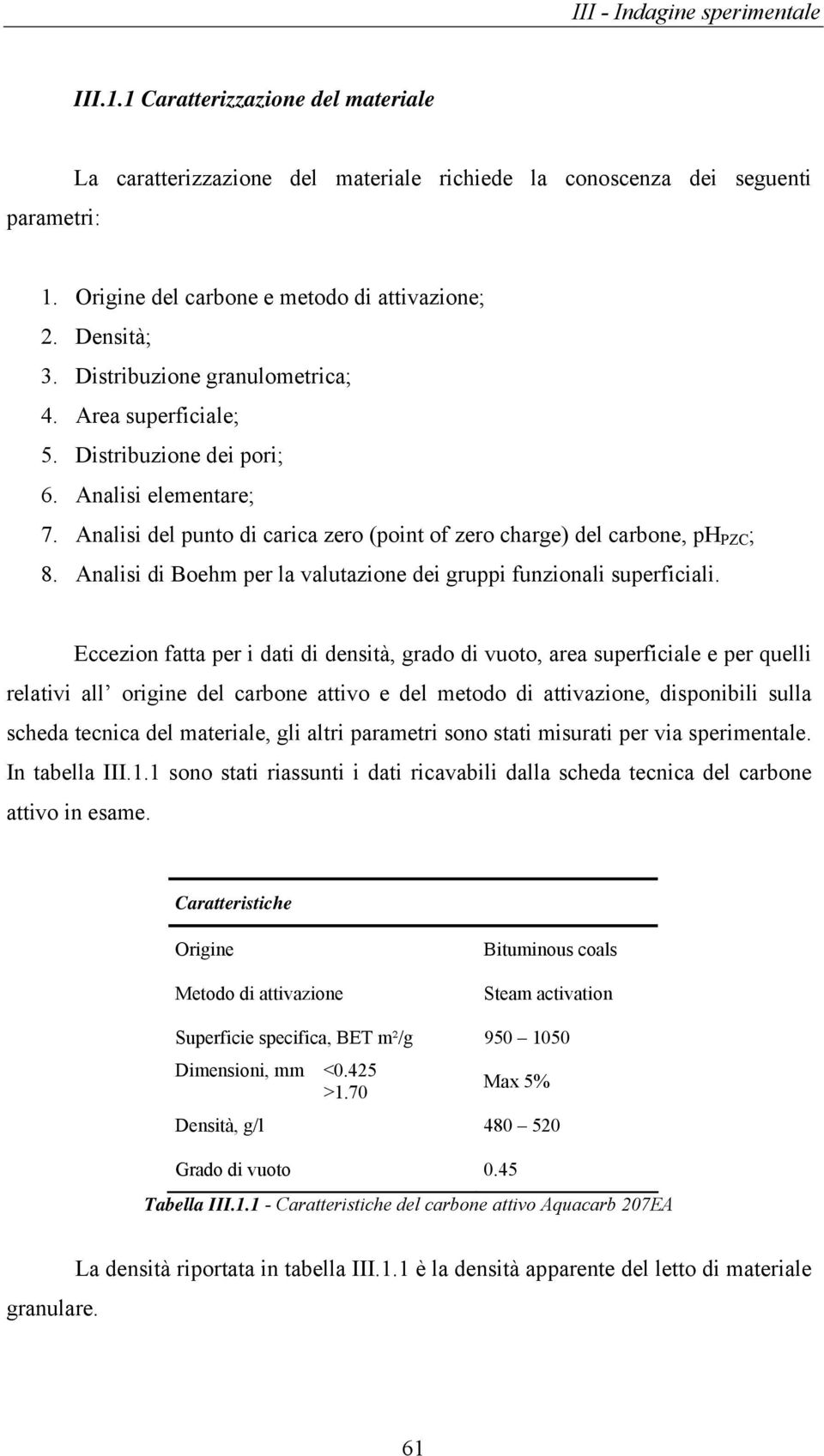 Analisi di Boehm per la valutazione dei gruppi funzionali superficiali.