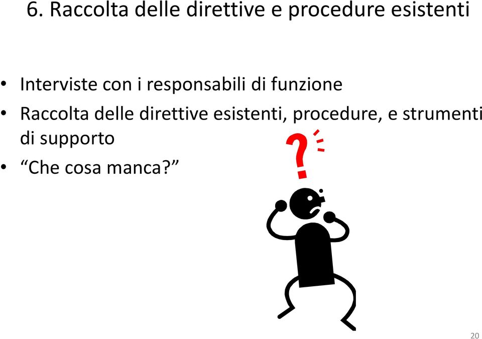 funzione Raccolta delle direttive esistenti,