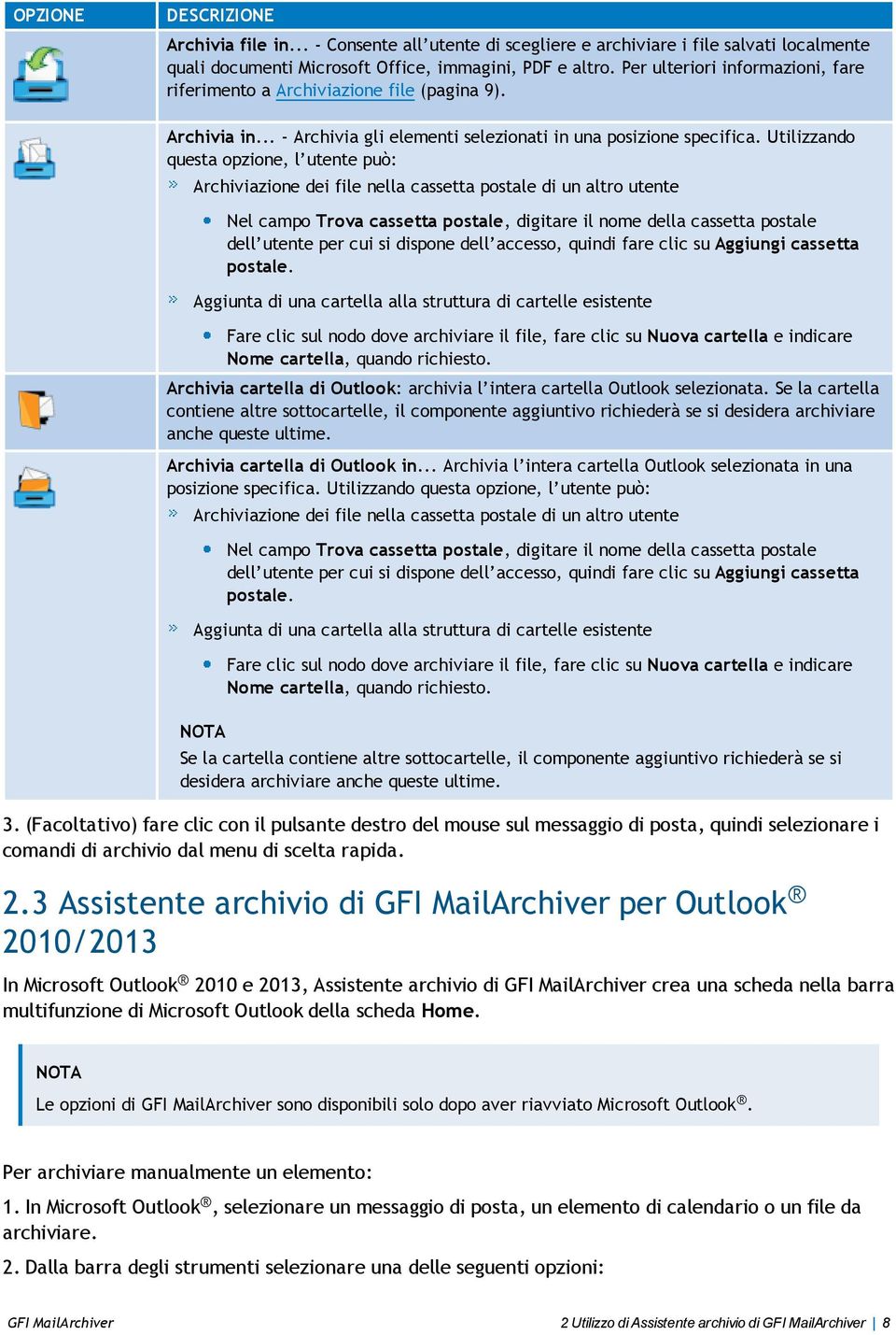 Utilizzando questa opzione, l utente può: Archiviazione dei file nella cassetta postale di un altro utente Nel campo Trova cassetta postale, digitare il nome della cassetta postale dell utente per