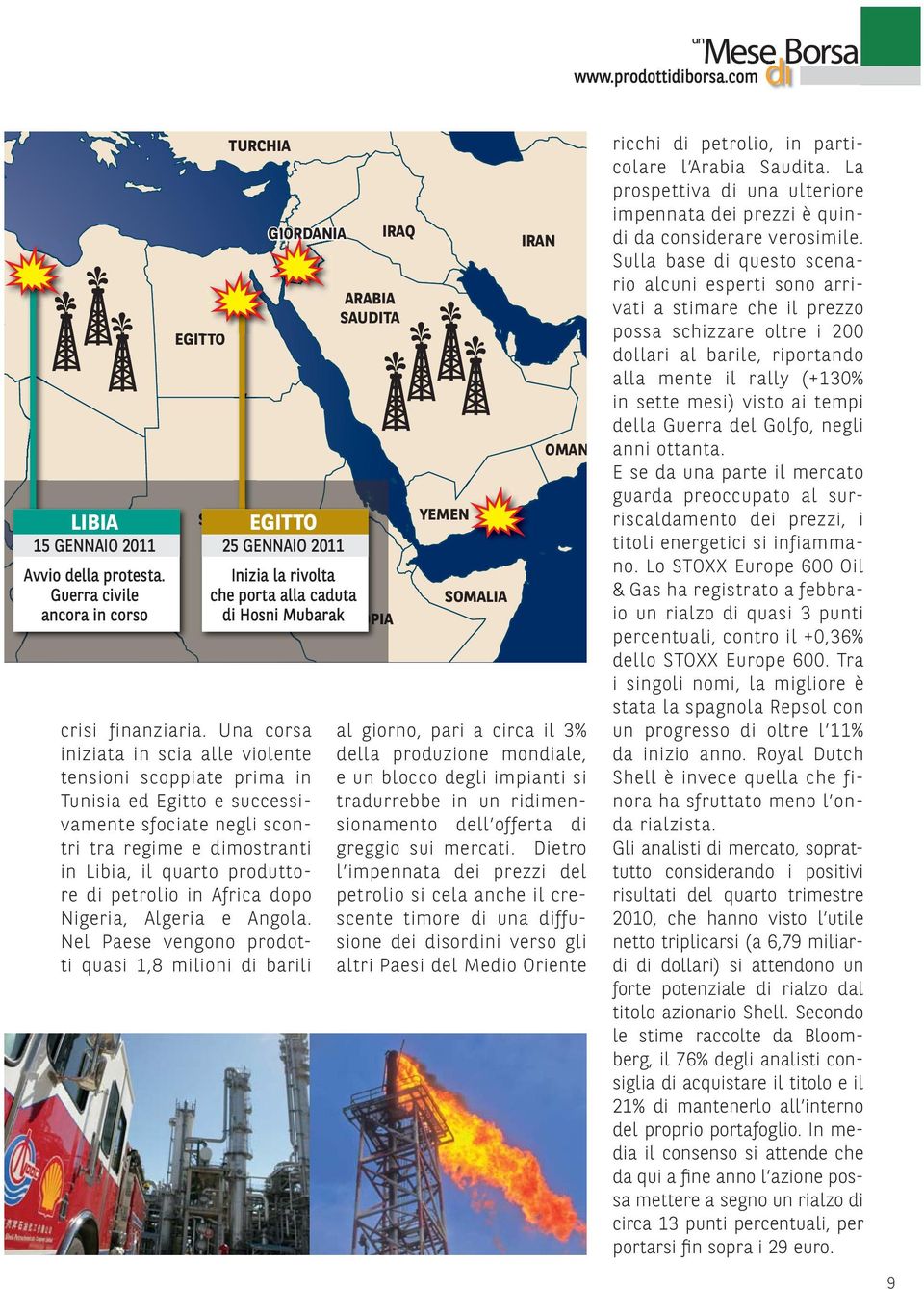 Una corsa iniziata in scia alle violente tensioni scoppiate prima in Tunisia ed Egitto e successivamente sfociate negli scontri tra regime e dimostranti in Libia, il quarto produttore di petrolio in