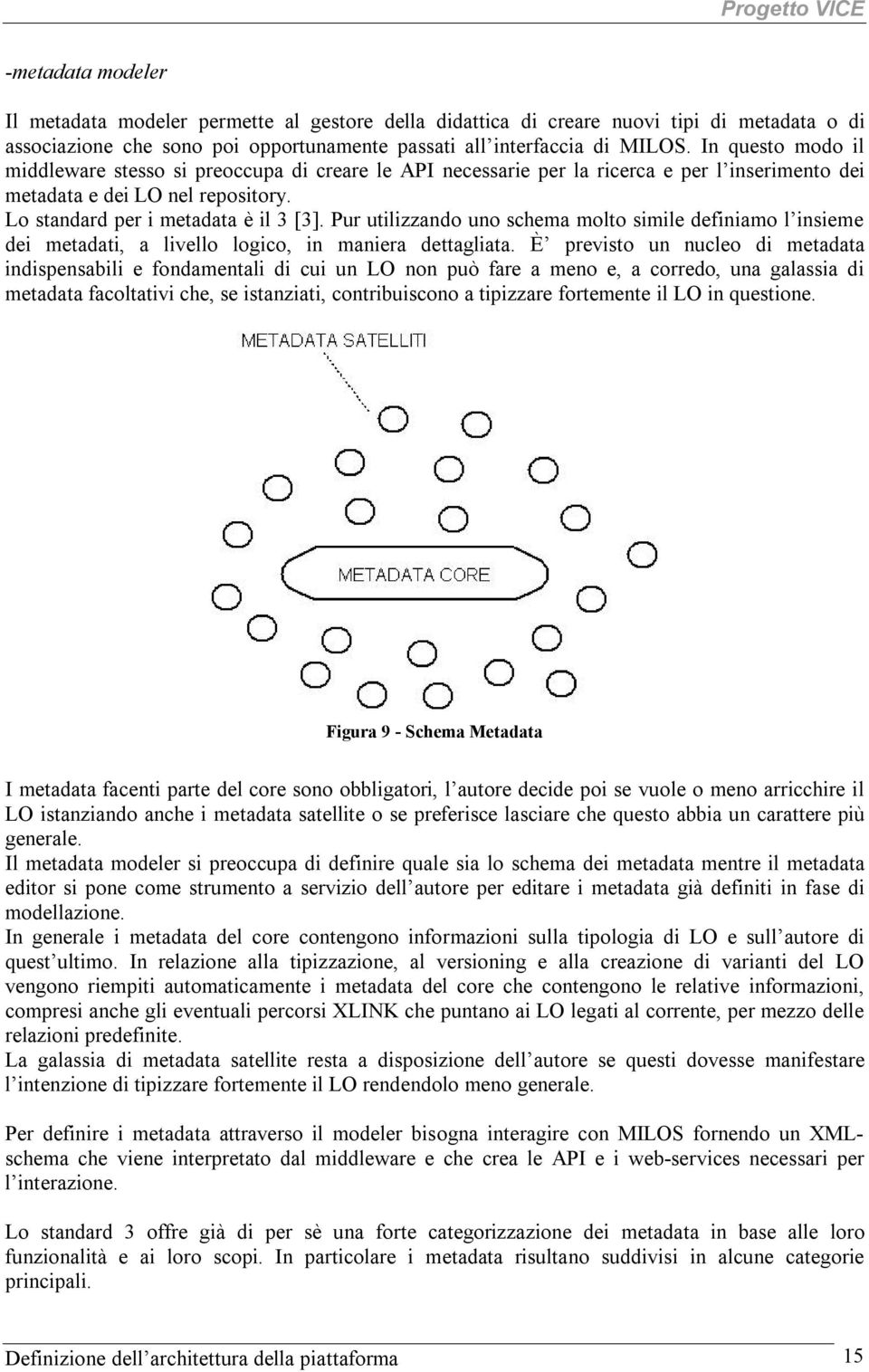 Pur utilizzando uno schema molto simile definiamo l insieme dei metadati, a livello logico, in maniera dettagliata.