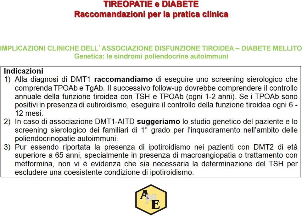 ASSOCIAZIONE DISFUNZIONE TIROIDEA DIABETE