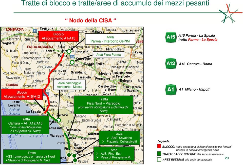 Nord) SS1 emergenza e marcia dir Nord Stazione di Rosignano M.