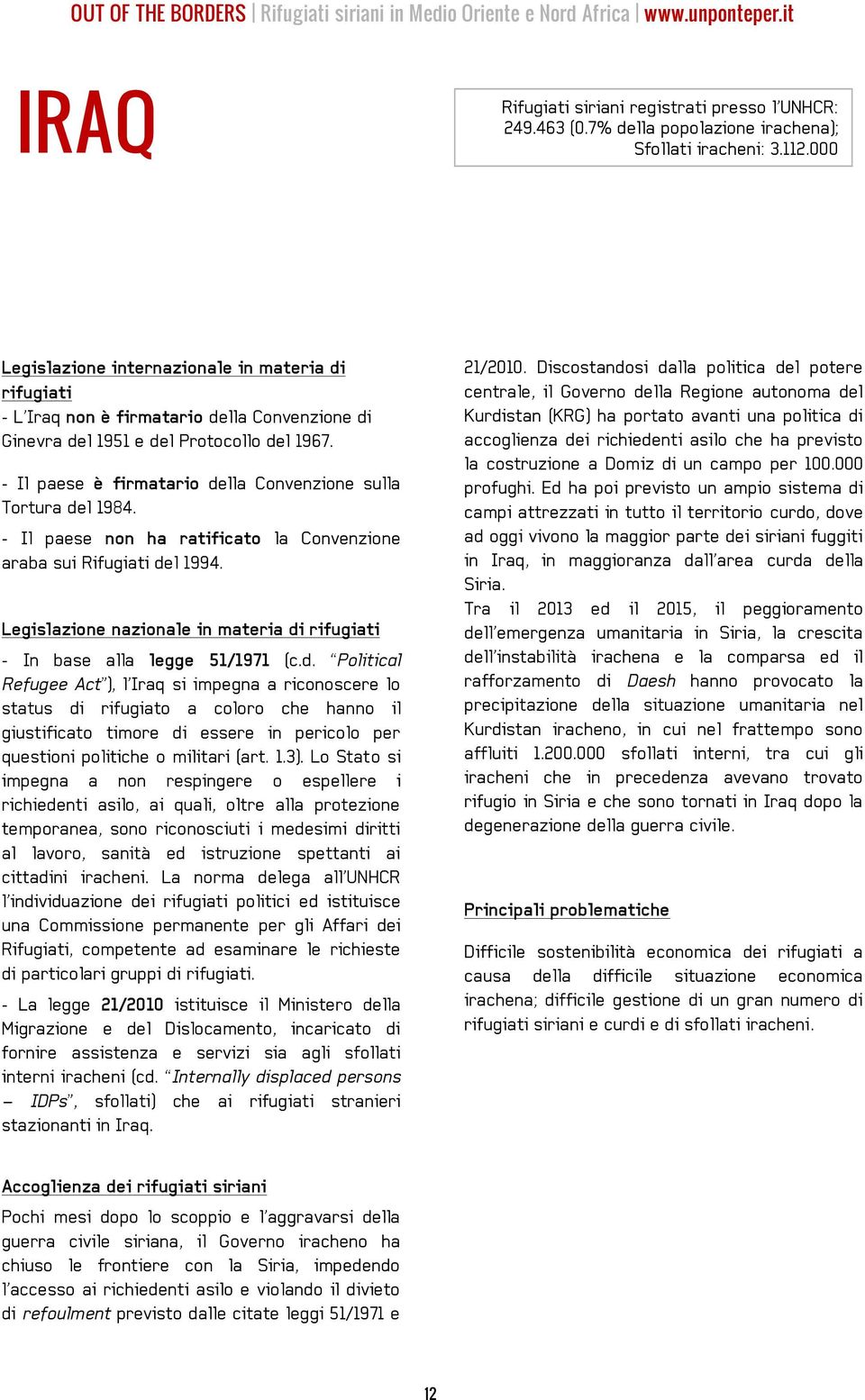 - Il paese è firmatario della Convenzione sulla Tortura del 1984. - Il paese non ha ratificato la Convenzione araba sui Rifugiati del 1994.