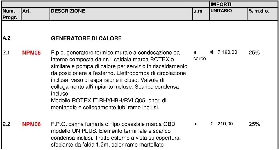 Elettropompa di circolazione inclusa, vaso di espansione incluso. Valvole di collegamento all'impianto incluse. Scarico condensa incluso Modello ROTEX IT.