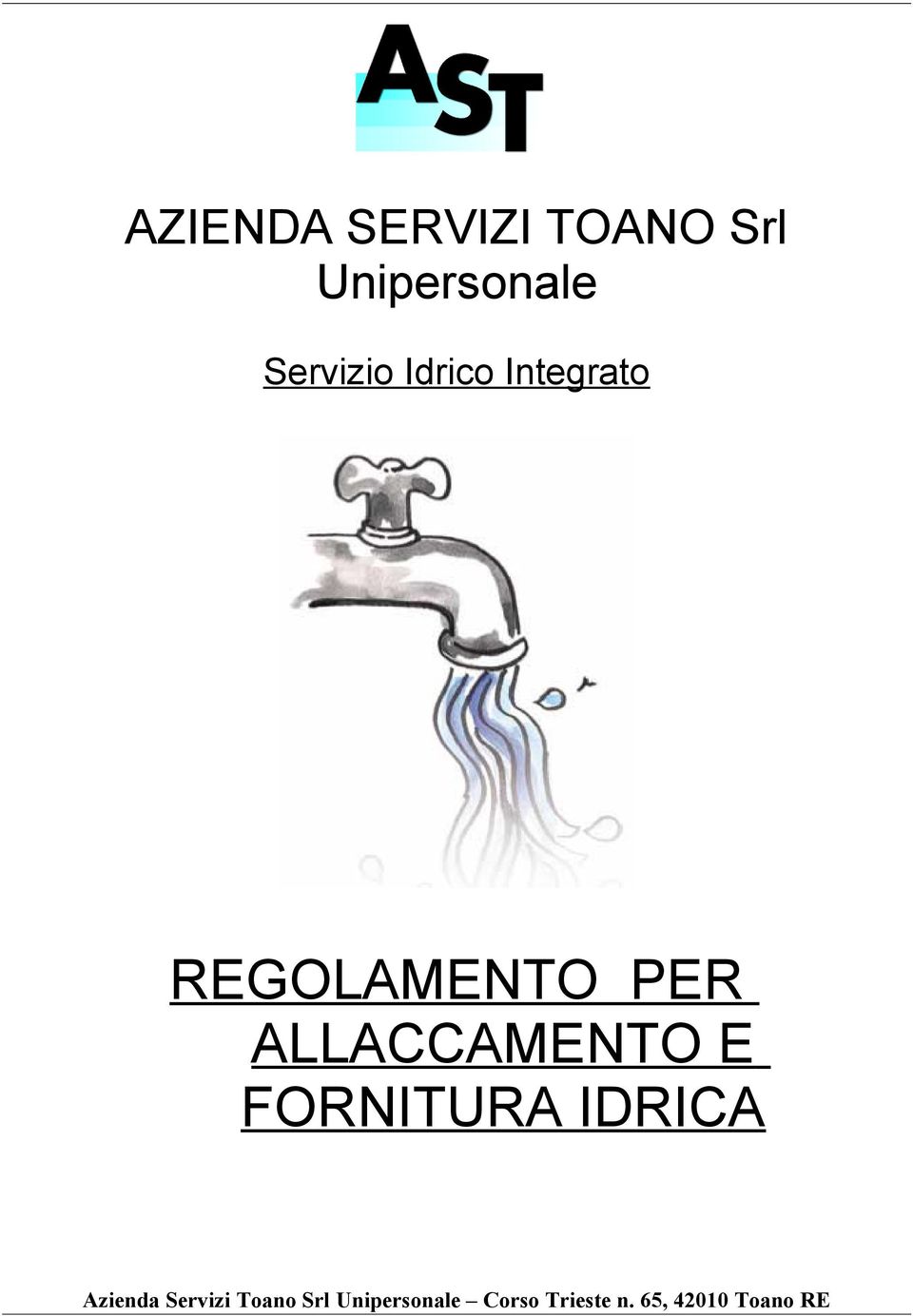 ALLACCAMENTO E FORNITURA IDRICA Azienda Servizi