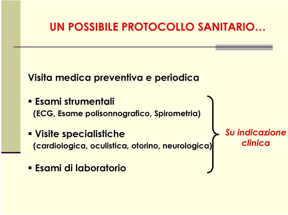 Spirometria) Visite specialistiche (cardiologica, oculistica,