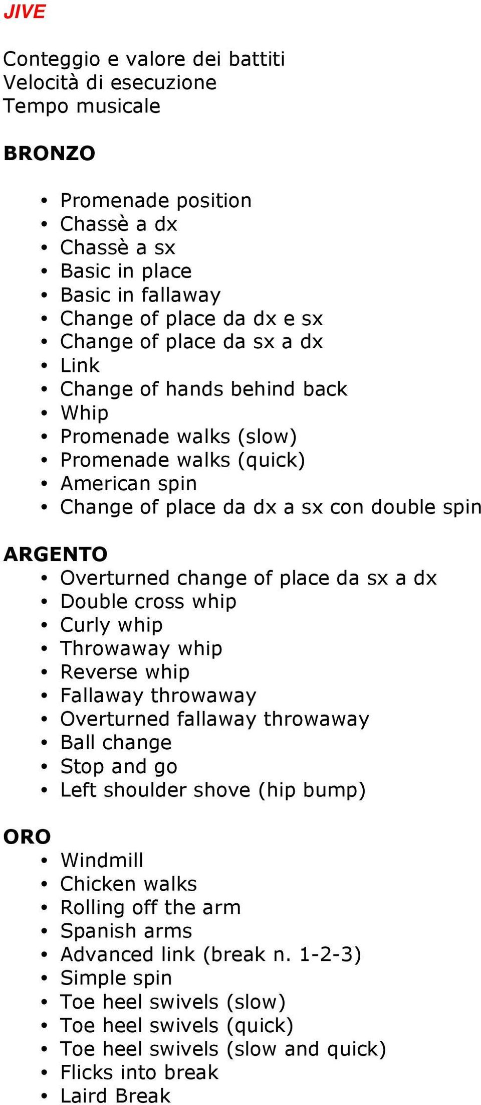 Curly whip Throwaway whip Reverse whip Fallaway throwaway Overturned fallaway throwaway Ball change Stop and go Left shoulder shove (hip bump) Windmill Chicken walks Rolling