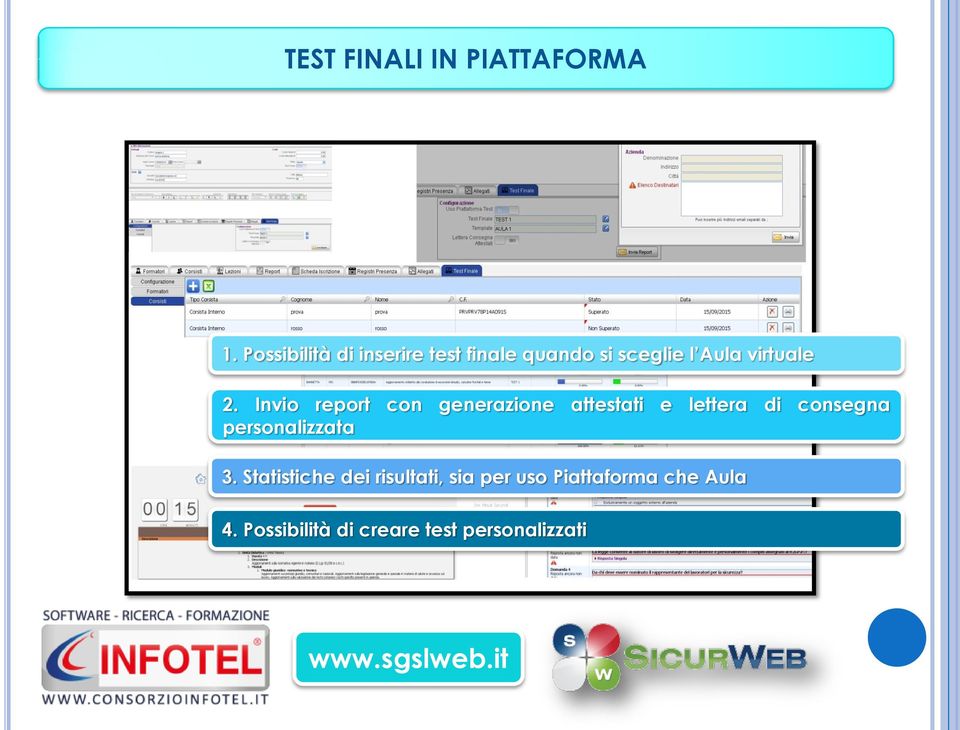 Invio report con generazione attestati e lettera di consegna