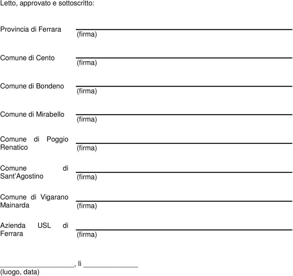 (firma) Comune di Poggio (firma) Comune di (firma) Comune