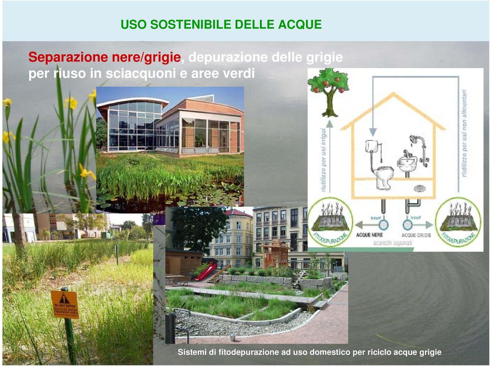 riuso in sciacquoni e aree verdi Sistemi di