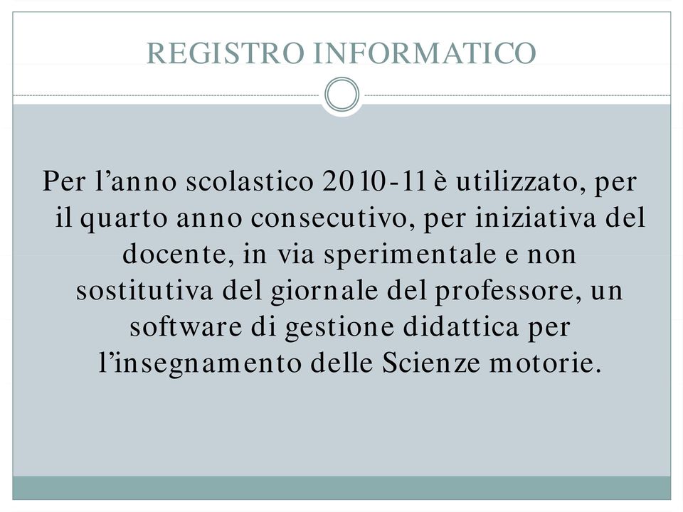 docente, in via sperimentale e non sostitutiva del giornale del