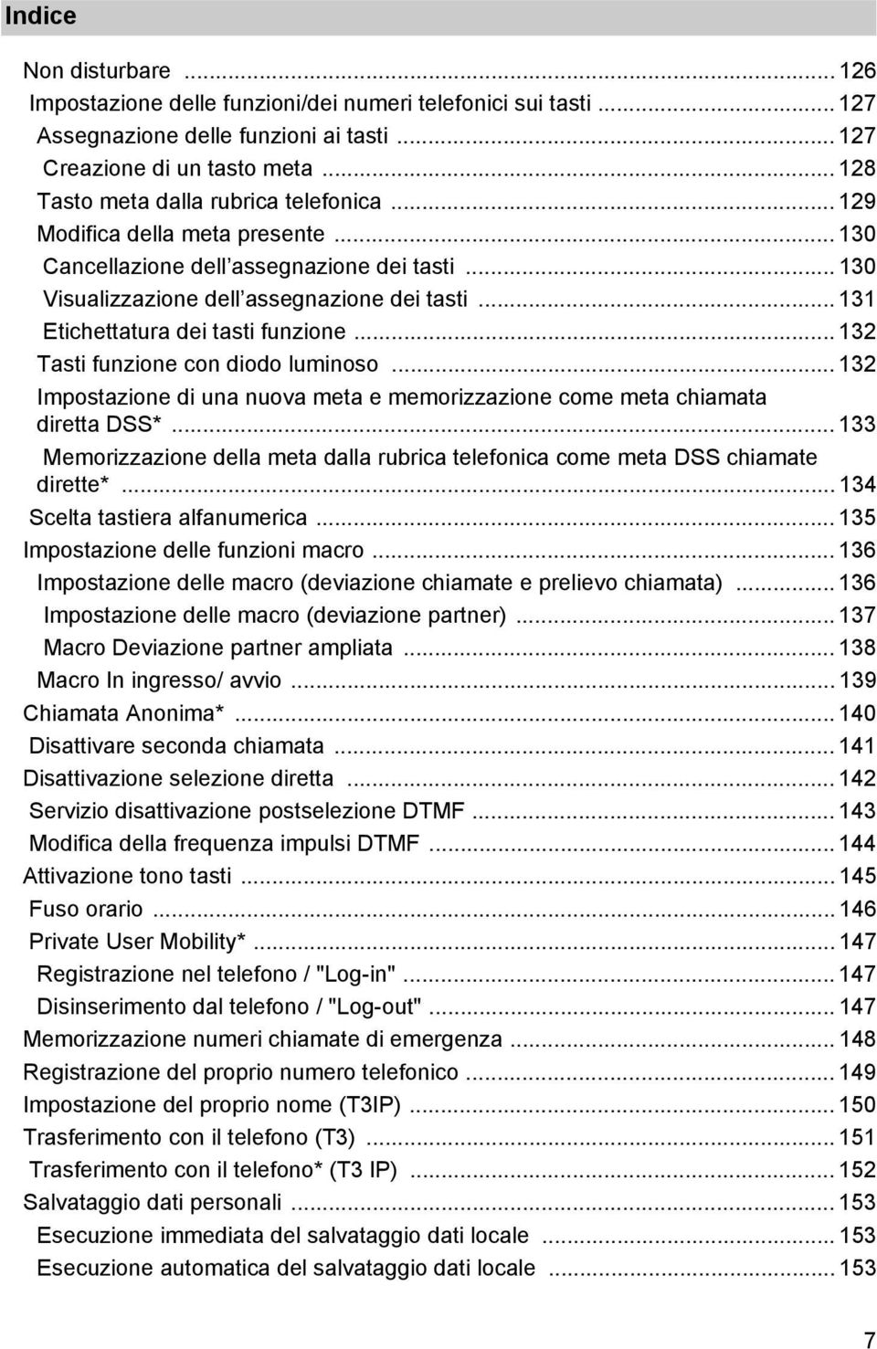 .. 131 Etichettatura dei tasti funzione... 132 Tasti funzione con diodo luminoso... 132 Impostazione di una nuova meta e memorizzazione come meta chiamata diretta DSS*.