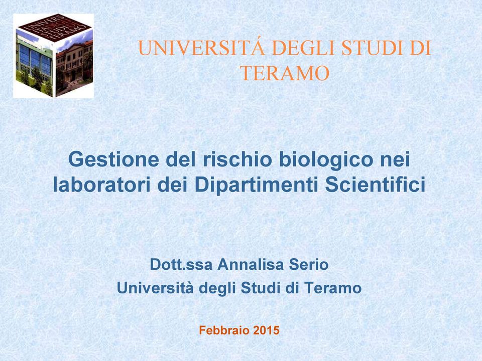 Dipartimenti Scientifici Dott.