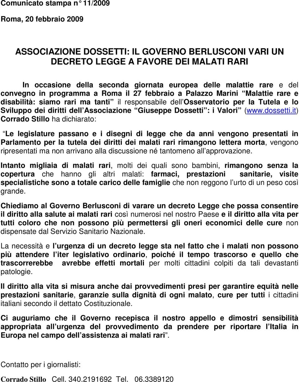 diritti dell Associazione Giuseppe Dossetti : i Valori (www.dossetti.