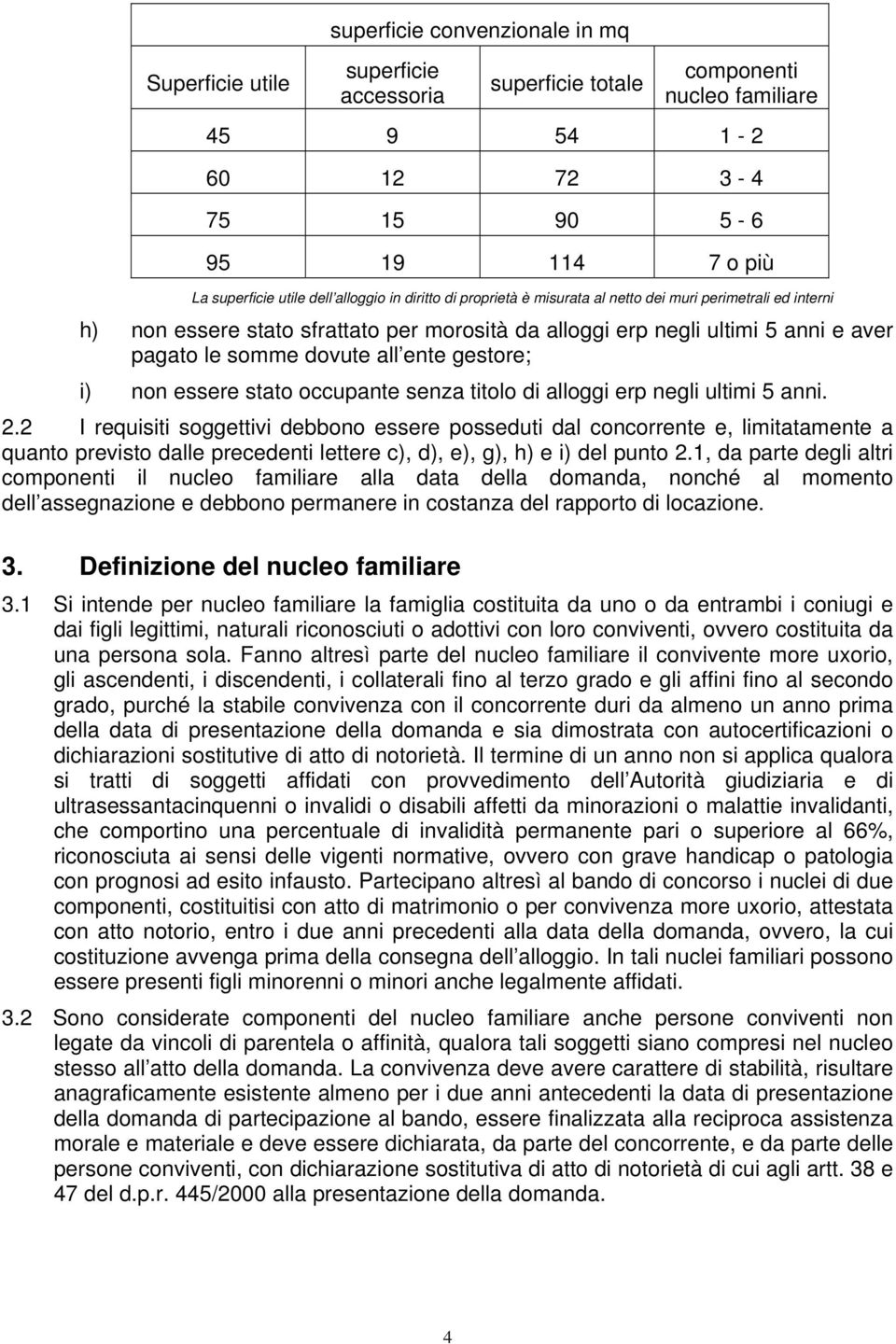 ente gestore; i) non essere stato occupante senza titolo di alloggi erp negli ultimi 5 anni. 2.