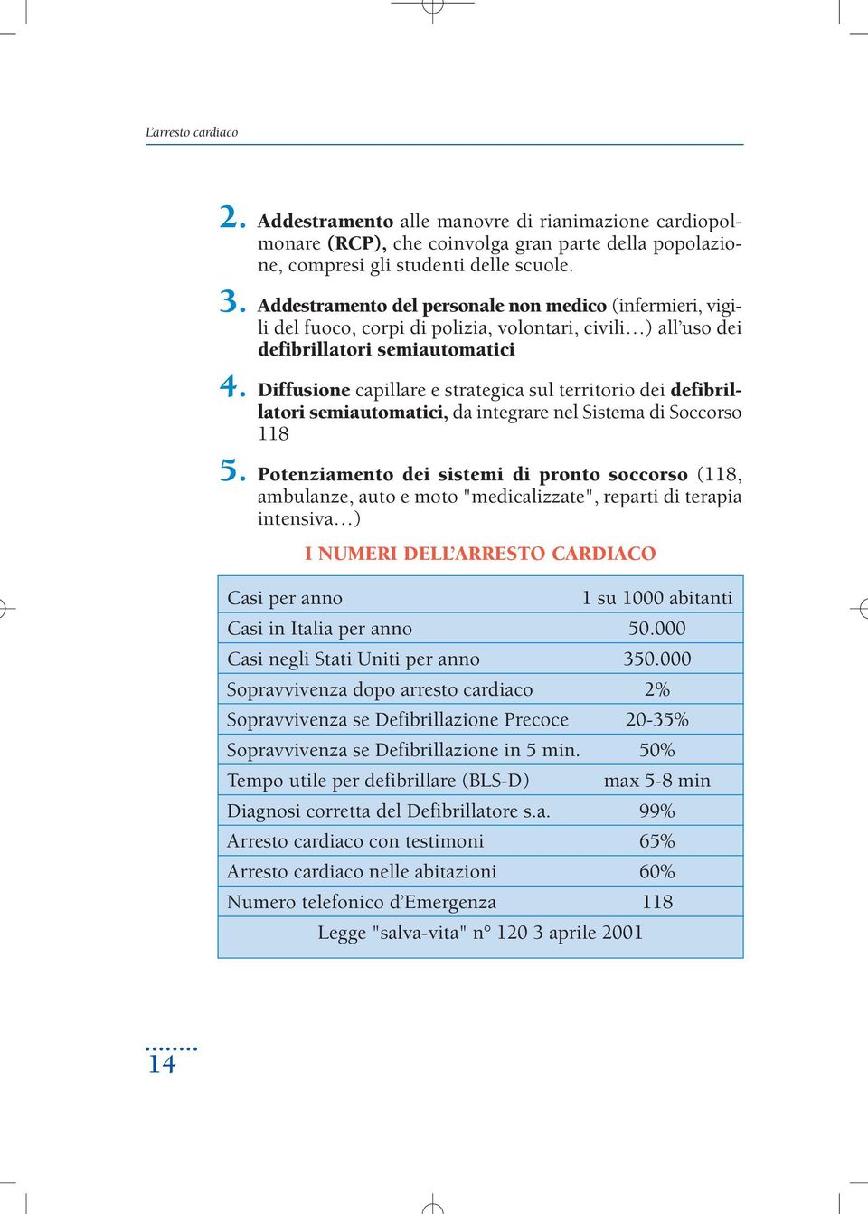 Diffusione capillare e strategica sul territorio dei defibrillatori semiautomatici, da integrare nel Sistema di Soccorso 118 5.