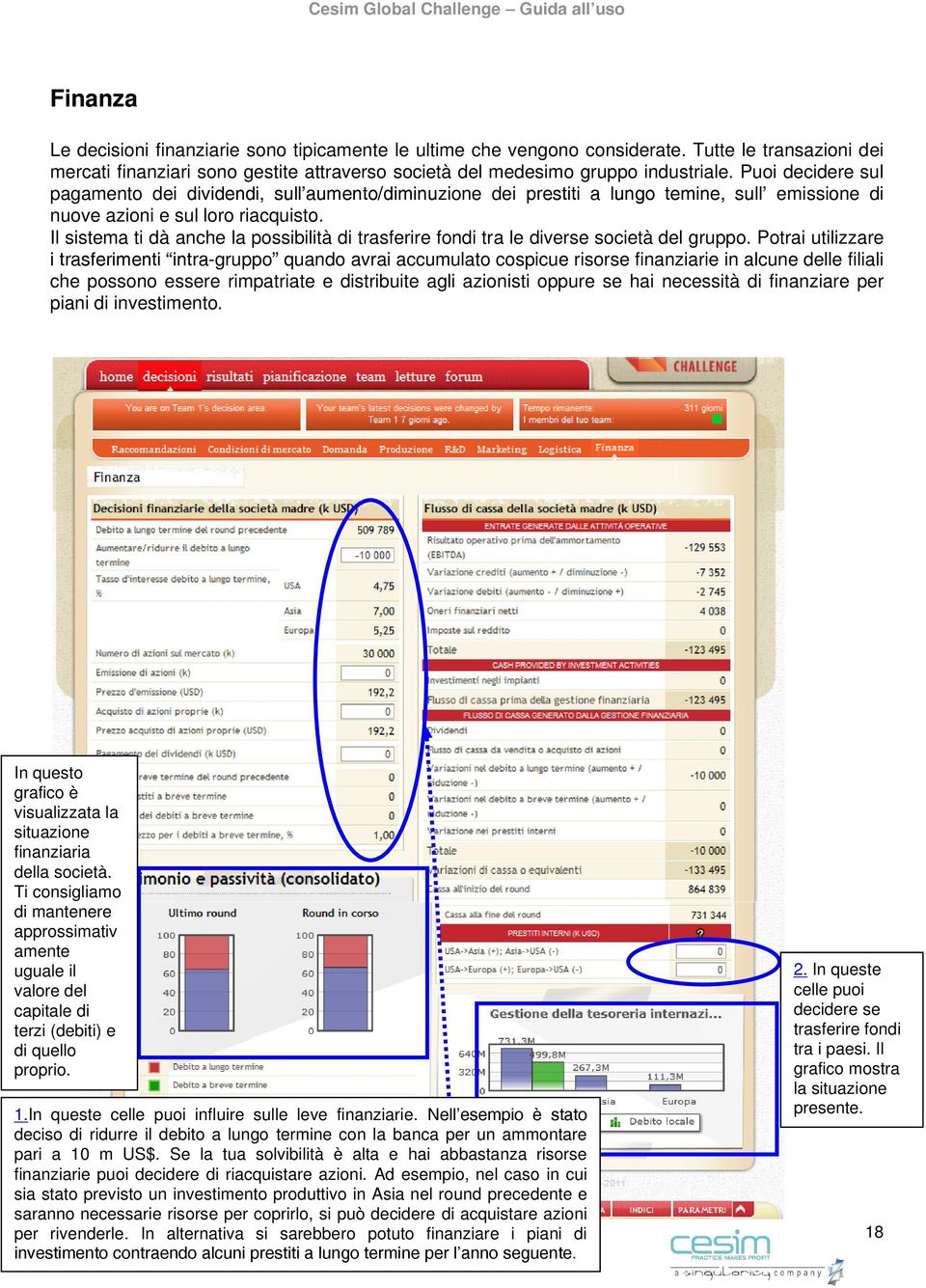 Il sistema ti dà anche la possibilità di trasferire fondi tra le diverse società del gruppo.