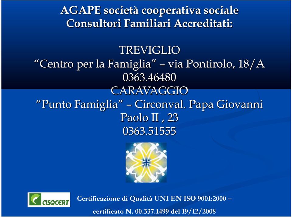 46480 CARAVAGGIO Punto Famiglia Circonval.