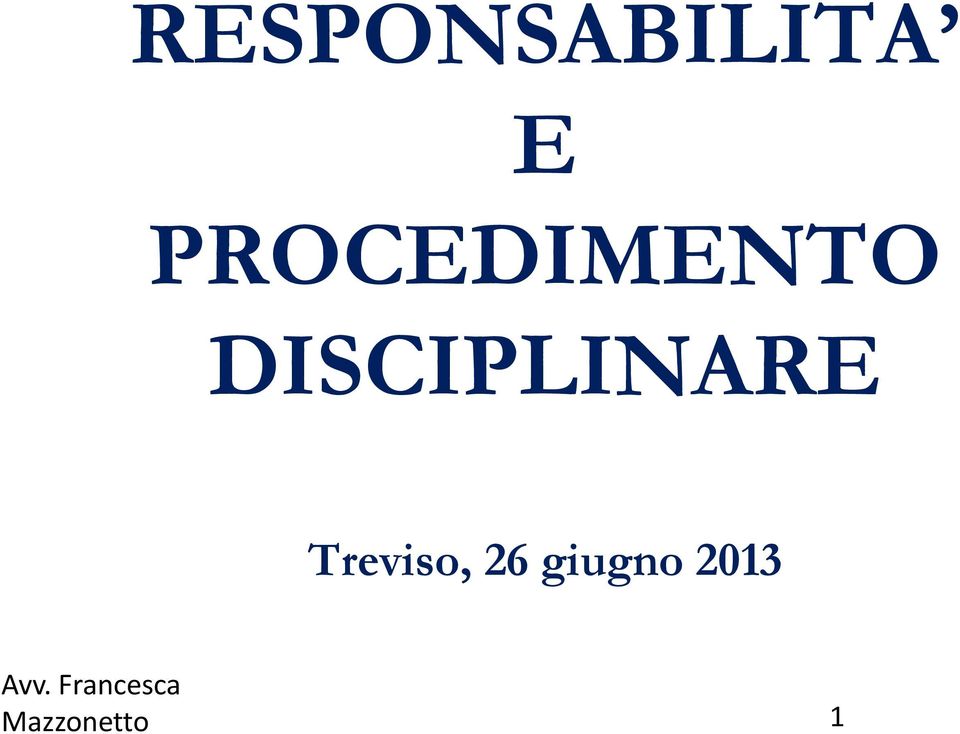 DISCIPLINARE