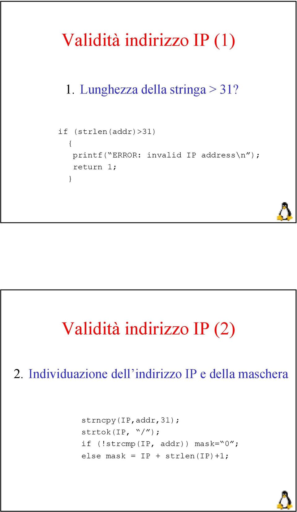 Validità indirizzo IP (2) 2.