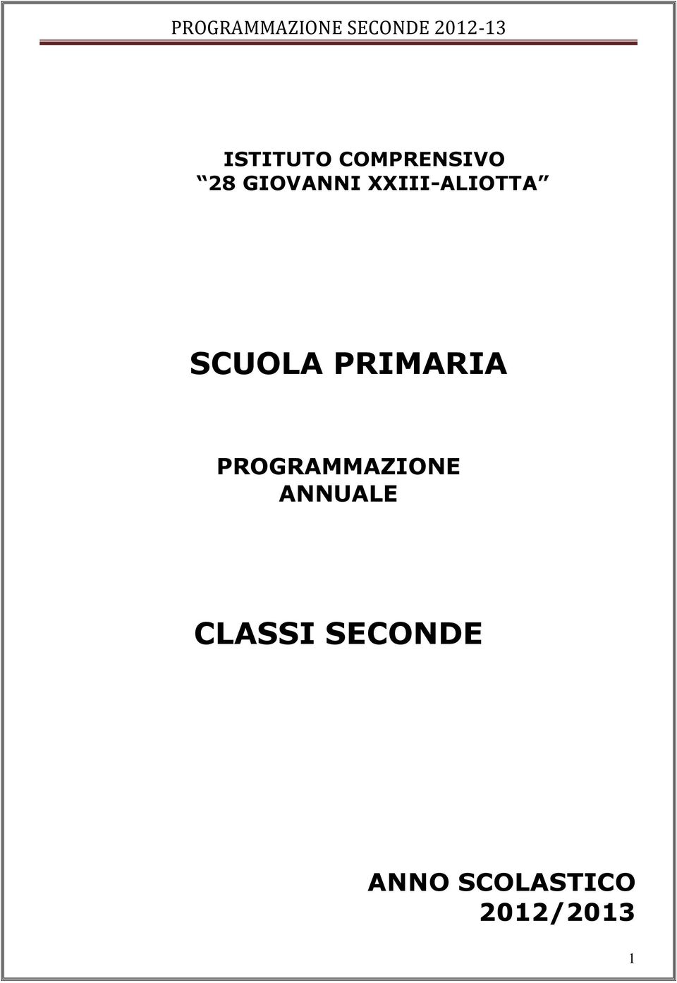 PRIMARIA PROGRAMMAZIONE ANNUALE