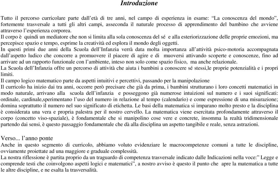 Il corpo è quindi un mediatore che non si limita alla sola conoscenza del sé e alla esteriorizzazione delle proprie emozioni, ma percepisce spazio e tempo, esprime la creatività ed esplora il mondo