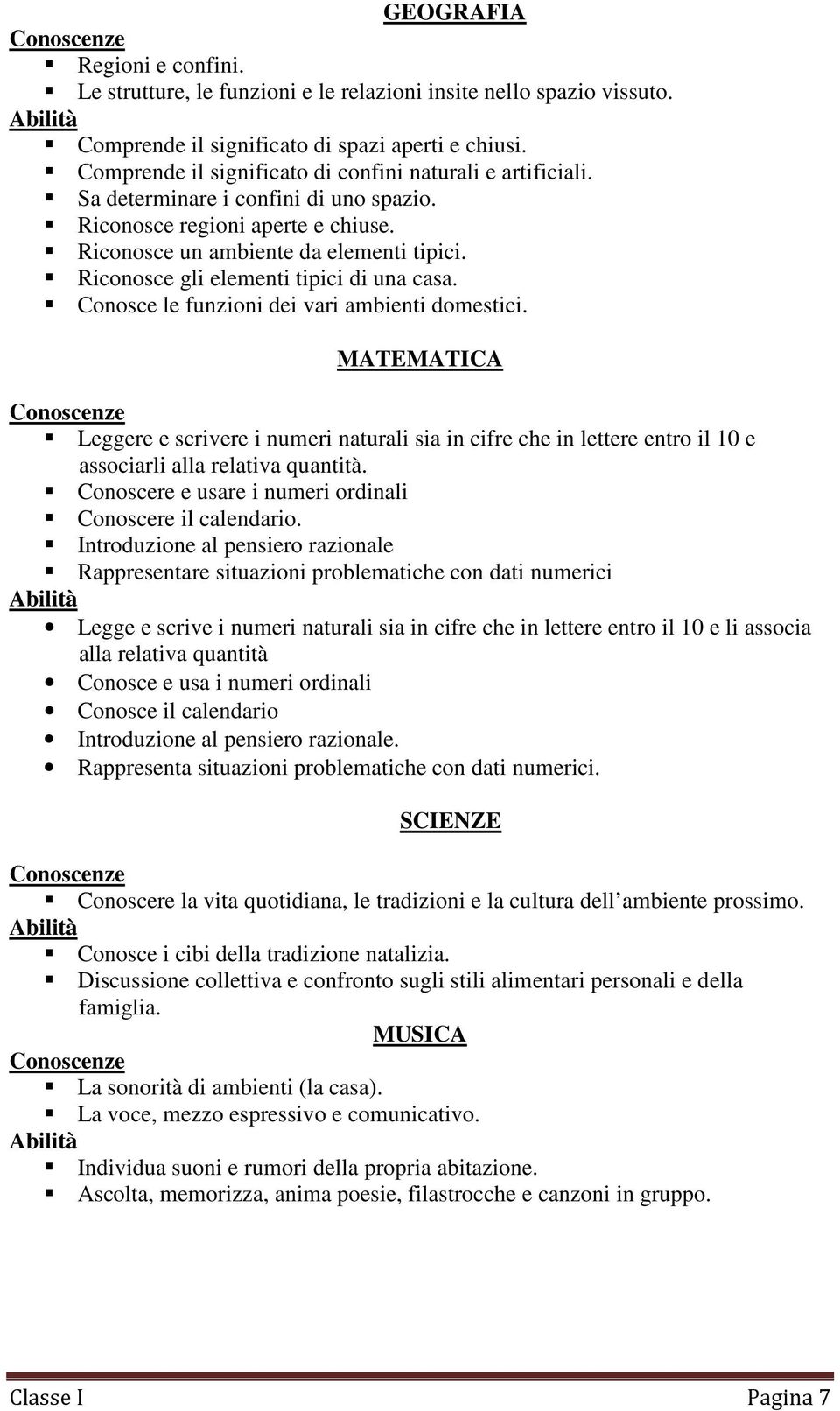 Riconosce gli elementi tipici di una casa. Conosce le funzioni dei vari ambienti domestici.