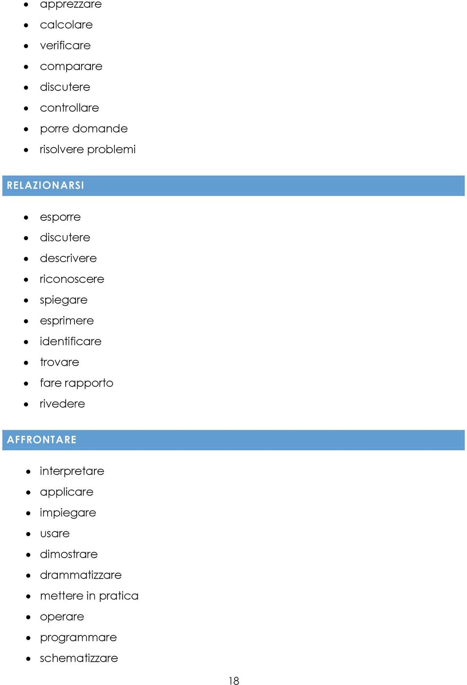 esprimere identificare trovare fare rapporto rivedere AFFRONTARE interpretare