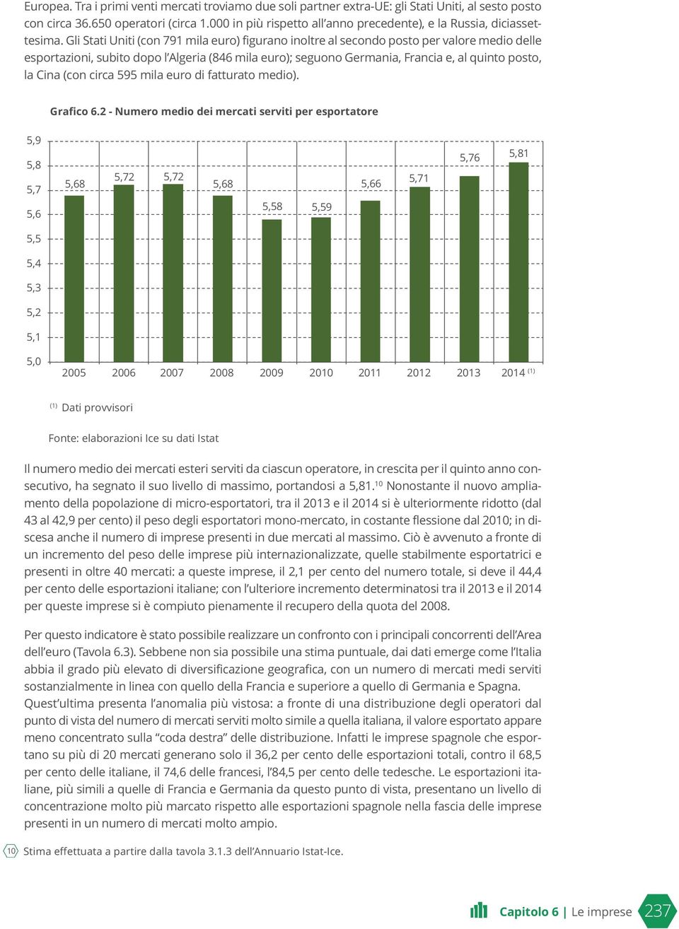 Gli Stati Uniti (con 791 mila euro) figurano inoltre al secondo posto per valore medio delle esportazioni, subito dopo l Algeria (846 mila euro); seguono Germania, Francia e, al quinto posto, la Cina