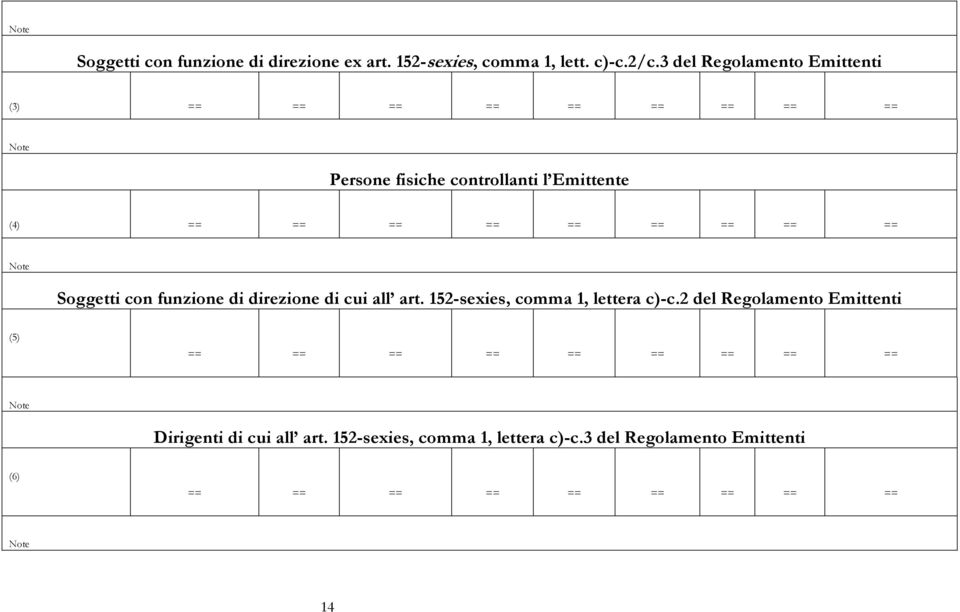 == == == == Note Soggetti con funzione di direzione di cui all art. 152-sexies, comma 1, lettera c)-c.