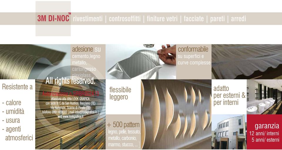 .. flessibile leggero + 500 pattern legno, pelle, tessuto, metallo, carbonio, marmo, stucco,.