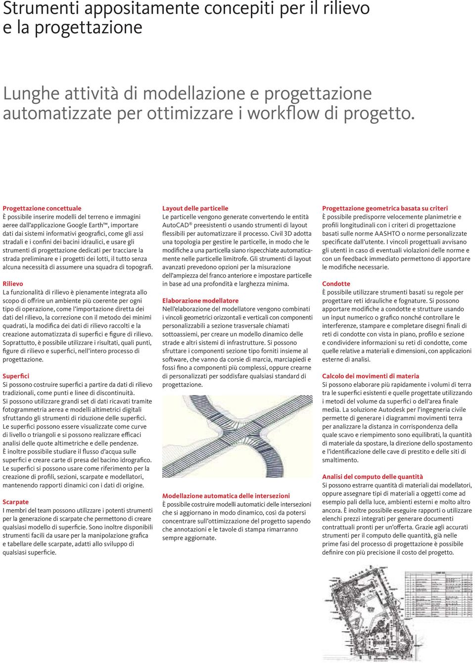 confini dei bacini idraulici, e usare gli strumenti di progettazione dedicati per tracciare la strada preliminare e i progetti dei lotti, il tutto senza alcuna necessità di assumere una squadra di