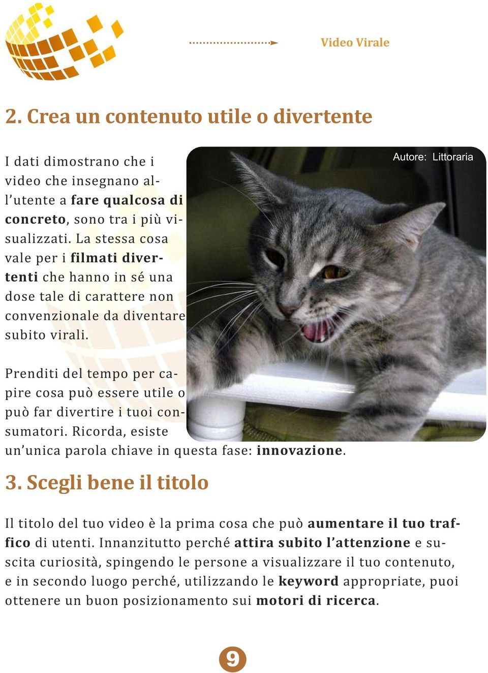 Autore: Littoraria Prenditi del tempo per capire cosa può essere utile o può far divertire i tuoi consumatori. Ricorda, esiste un unica parola chiave in questa fase: innovazione. 3.