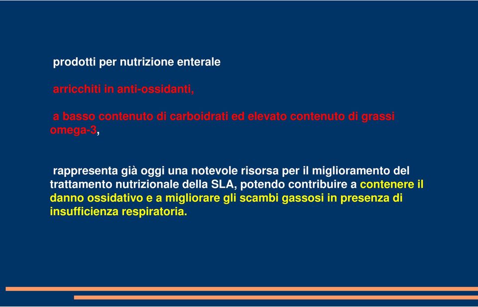 risorsa per il miglioramento del trattamento nutrizionale della SLA, potendo contribuire a