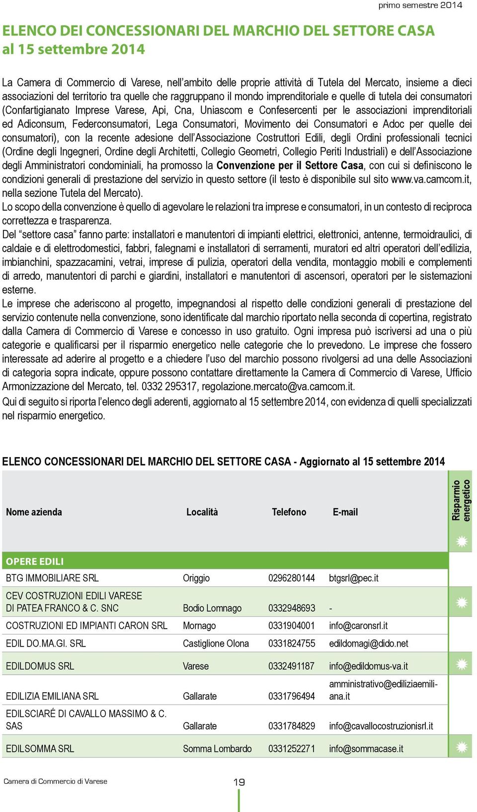 Federconsumatori, Lega Consumatori, Movimento dei Consumatori e Adoc per quelle dei consumatori), con la recente adesione dell Associazione Costruttori Edili, degli Ordini professionali tecnici