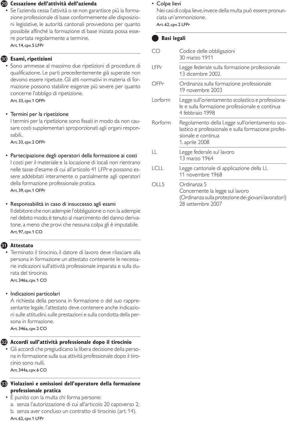 5 LFPr Esami, ripetizioni Sono ammesse al massimo due ripetizioni di procedure di qualificazione. Le parti precedentemente già superate non devono essere ripetute.