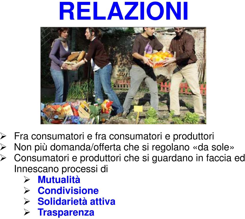 Consumatori e produttori che si guardano in faccia ed