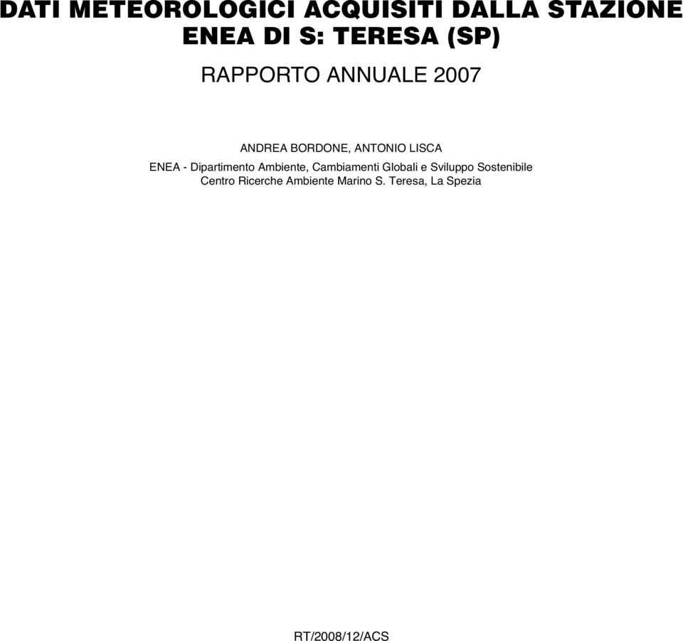 Dipartimento Ambiente, Cambiamenti Globali e Sviluppo