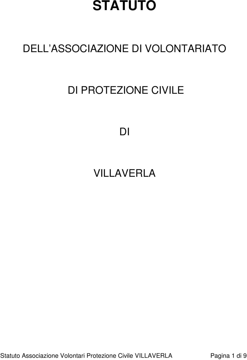 VILLAVERLA Statuto Associazione