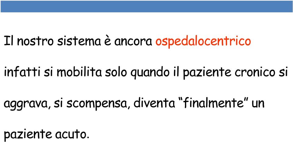 solo quando il paziente cronico si