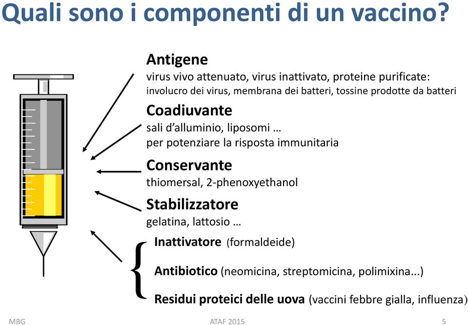 prodotte da batteri Coadiuvante sali d alluminio, liposomi per potenziare la risposta immunitaria Conservante thiomersal,