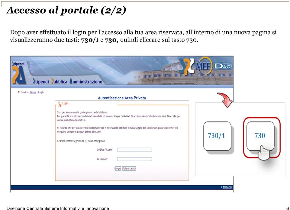 interno di una nuova pagina si visualizzeranno due