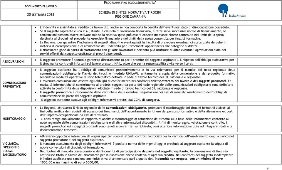 , stante la clausola di invarianza finanziaria, e fatte salve successive norme di finanziamento, le convenzioni possono essere attivate solo se la relativa spesa può essere coperta mediante risorse