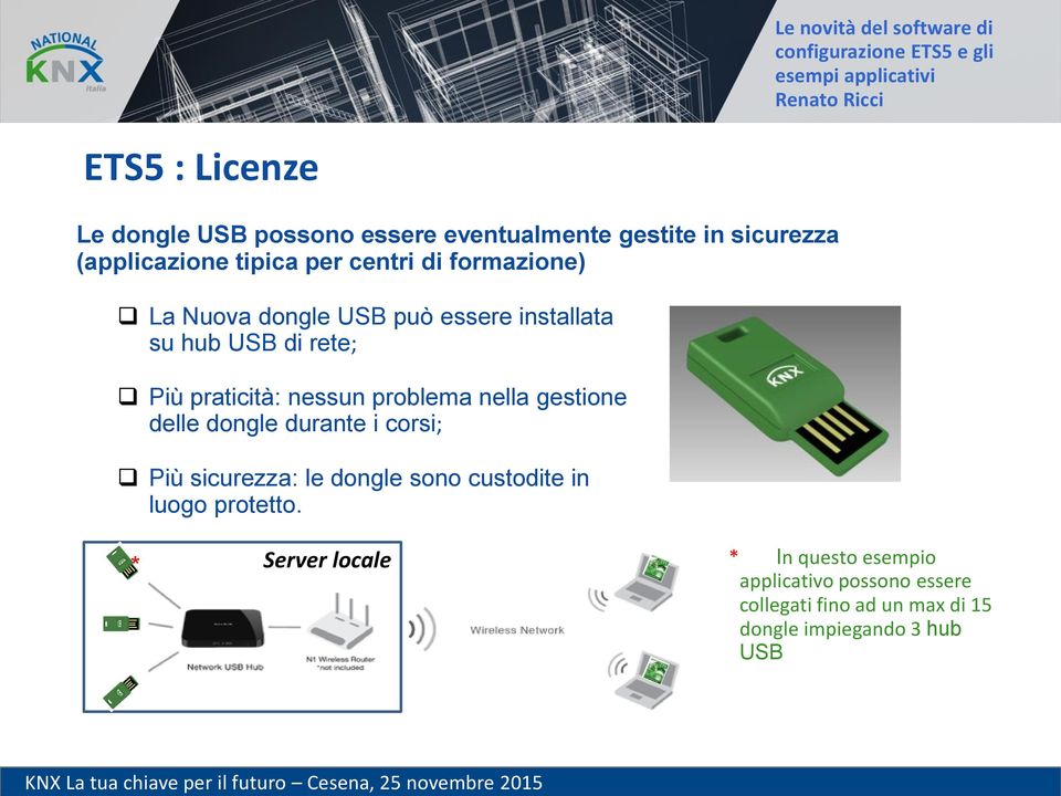 nella gestione delle dongle durante i corsi; Più sicurezza: le dongle sono custodite in luogo protetto.