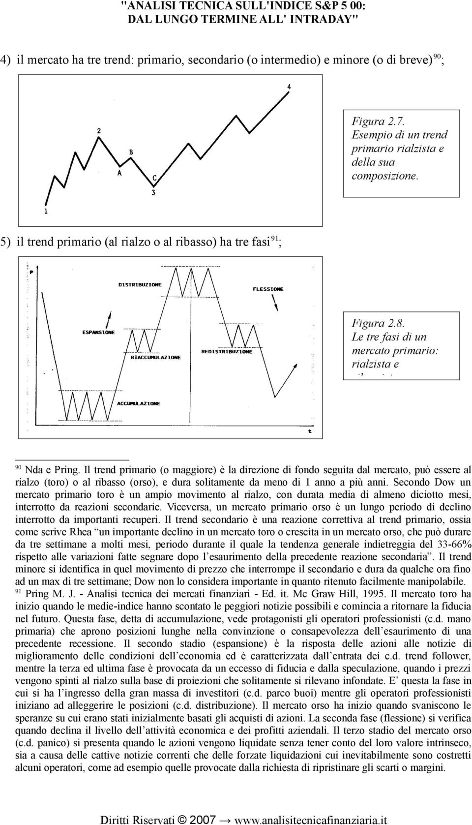 Il trend primario (o maggiore) è la direzione di fondo seguita dal mercato, può essere al rialzo (toro) o al ribasso (orso), e dura solitamente da meno di 1 anno a più anni.