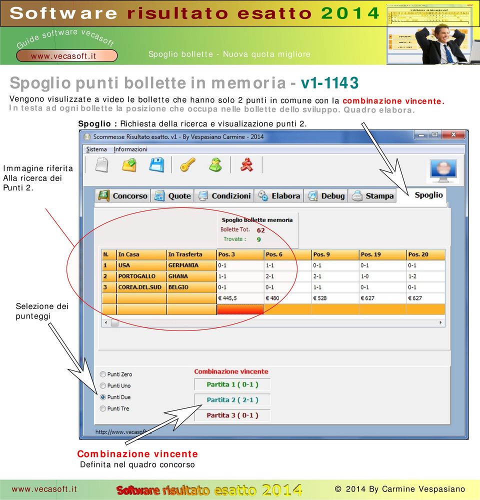 In testa ad ogni bollette la posizione che occupa nelle bollette