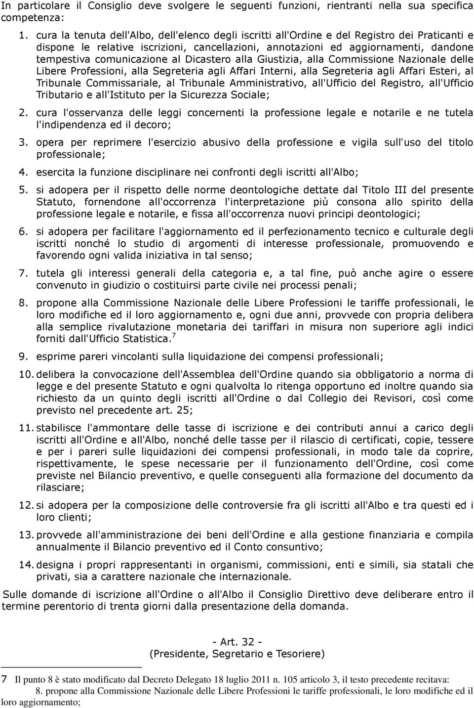 comunicazione al Dicastero alla Giustizia, alla Commissione Nazionale delle Libere Professioni, alla Segreteria agli Affari Interni, alla Segreteria agli Affari Esteri, al Tribunale Commissariale, al