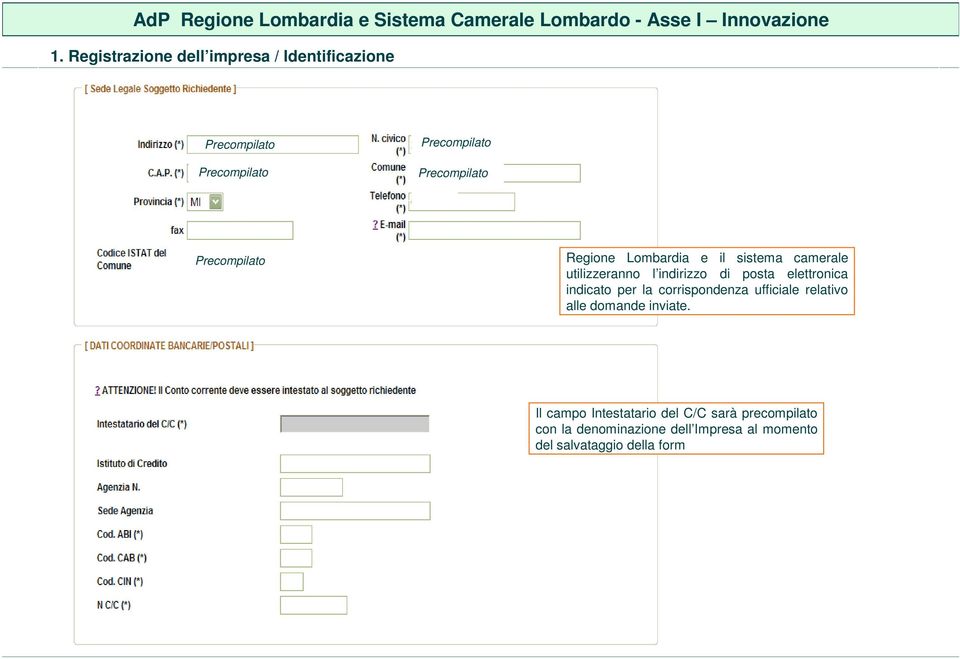 posta elettronica indicato per la corrispondenza ufficiale relativo alle domande inviate.